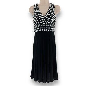 Size 4 JOSEPH RIBKOFF BLACK & WHITE FLARE DRESS Wedding Special‎ Occasion Party
